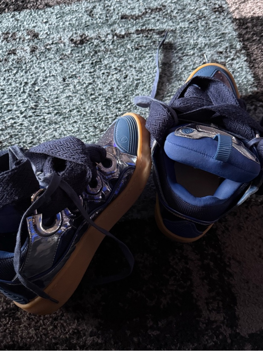Lanvin Women’s Navy Curbside Sneakers - Picture 8 of 14